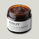 pack shot masque éclat radieux evolve cacao brut purifiant et exfoliant