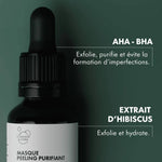 ingrédients et effets du masque peeling purifiant aux AHA et BHA Clémence & Vivien