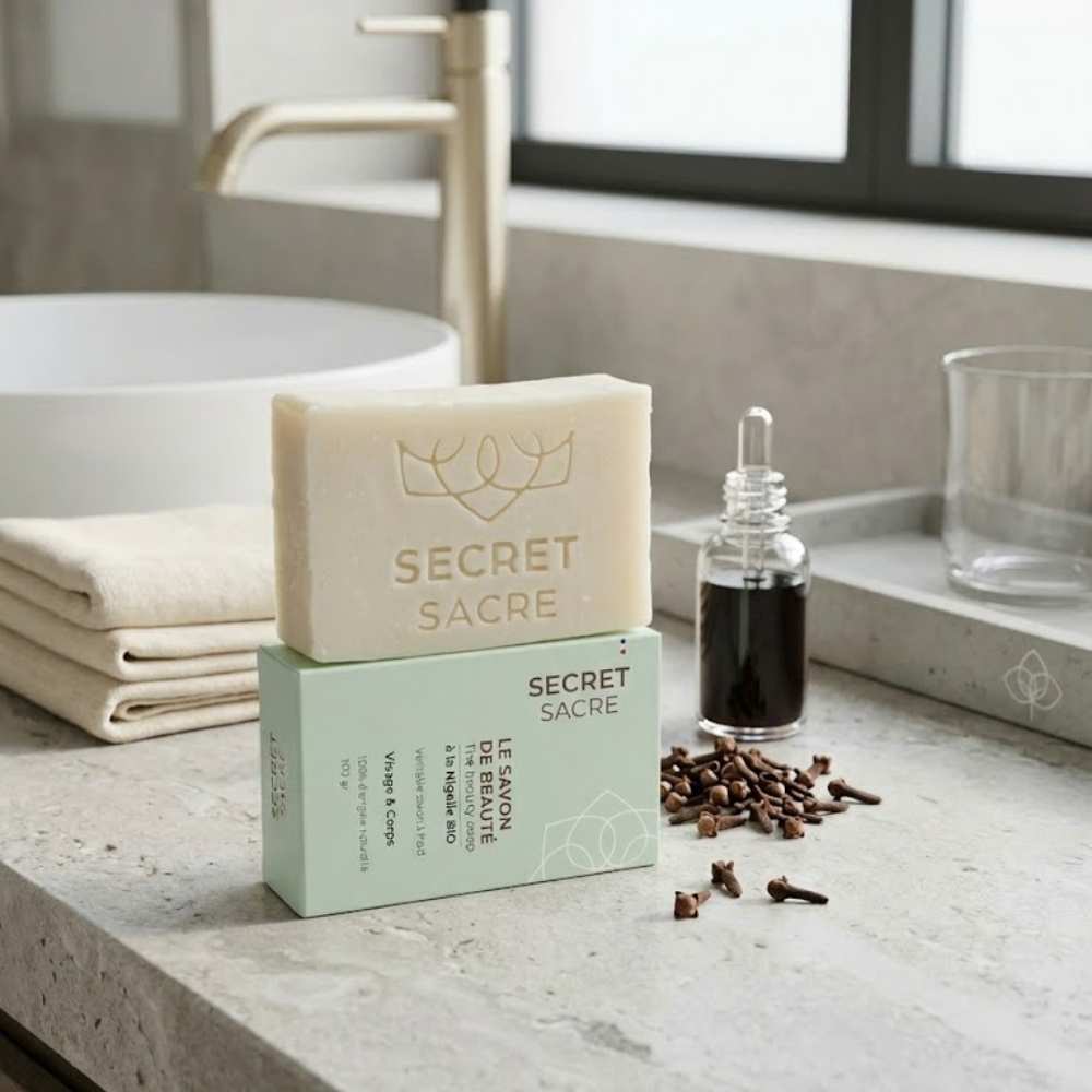 présentation salle de bain du savon secret sacré
