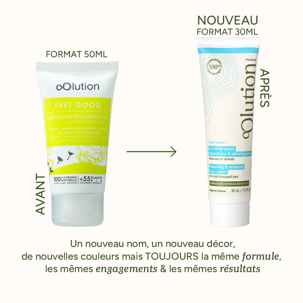 nouveau pack avant après crème pieds oolution