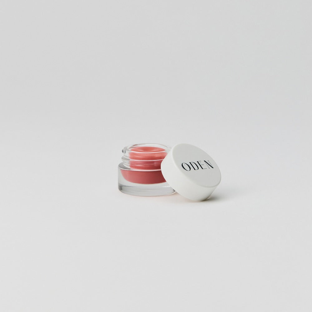Baume à lèvres Rose de France Oden en pot en verre de 7 ml avec couvercle blanc