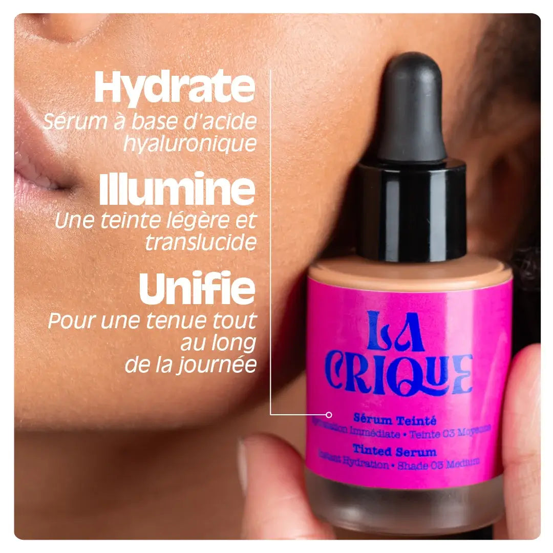 Effets du sérum teinté hydratant la crique