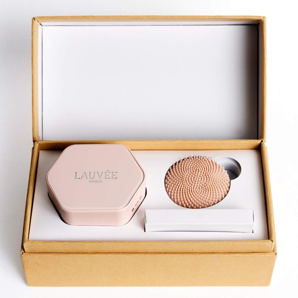 Etui de la brosse nettoyante rose lauvée L1