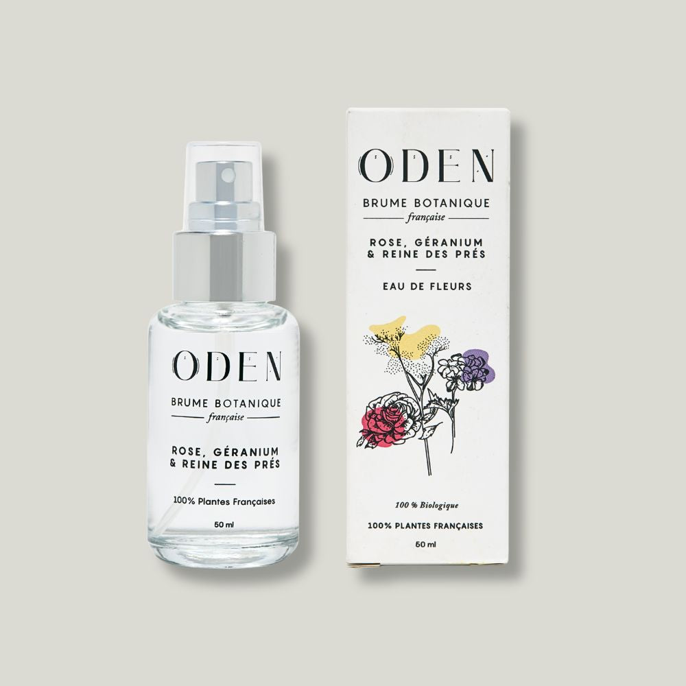 pack shot brume botanique anti age oden visage