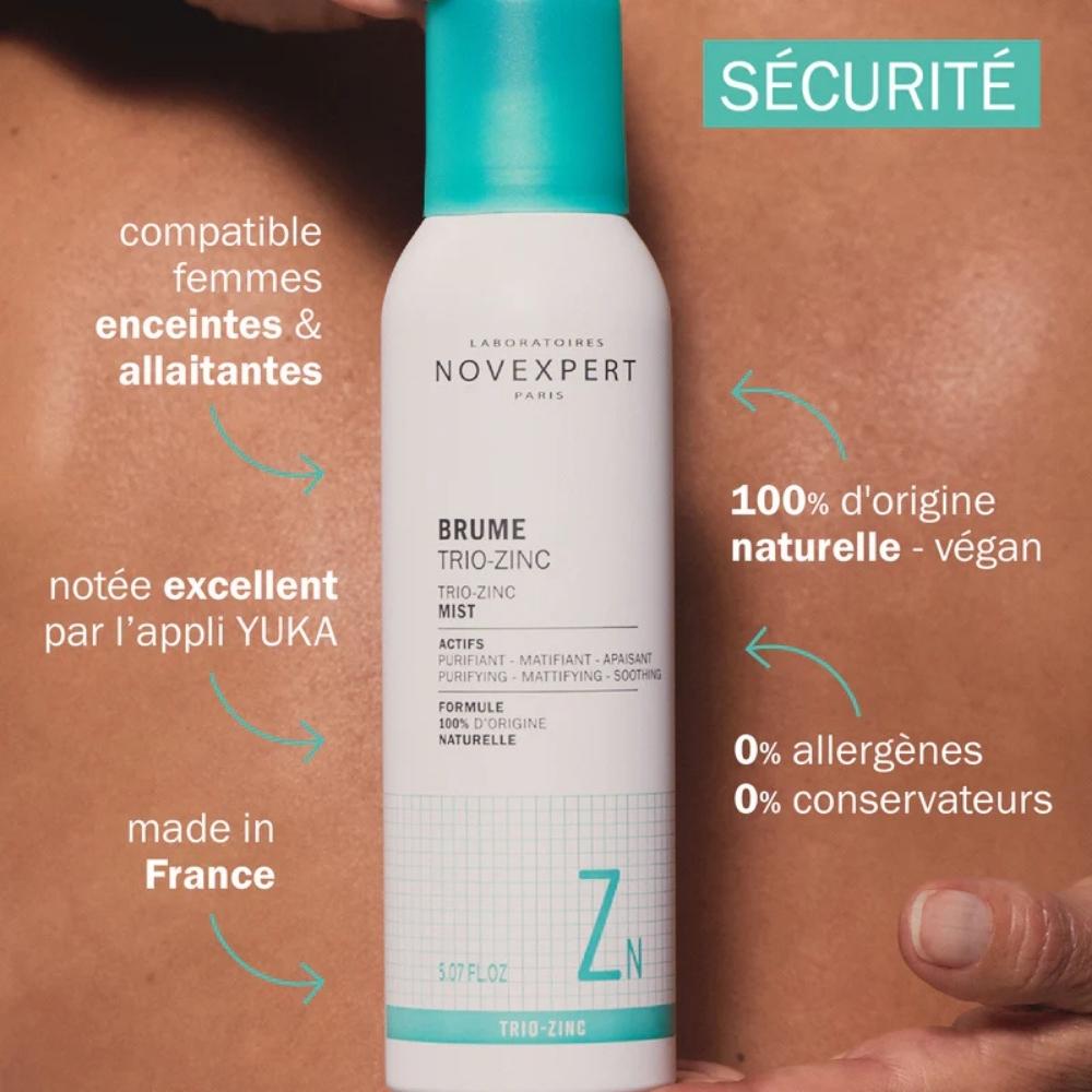 Claims de la brume trio-zinc Novexpert