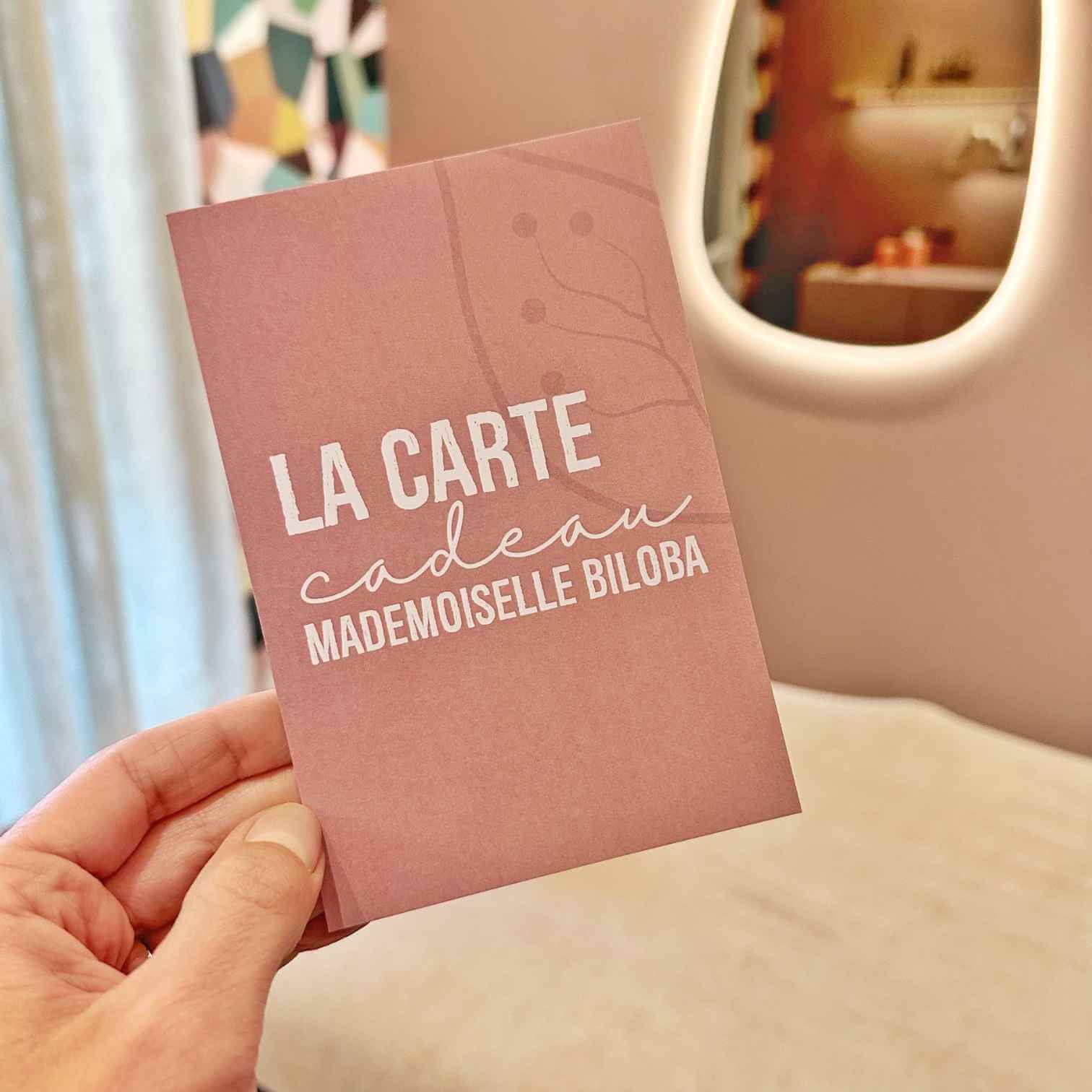 Visuel de la carte cadeau institut Mademoiselle Biloba à offrir