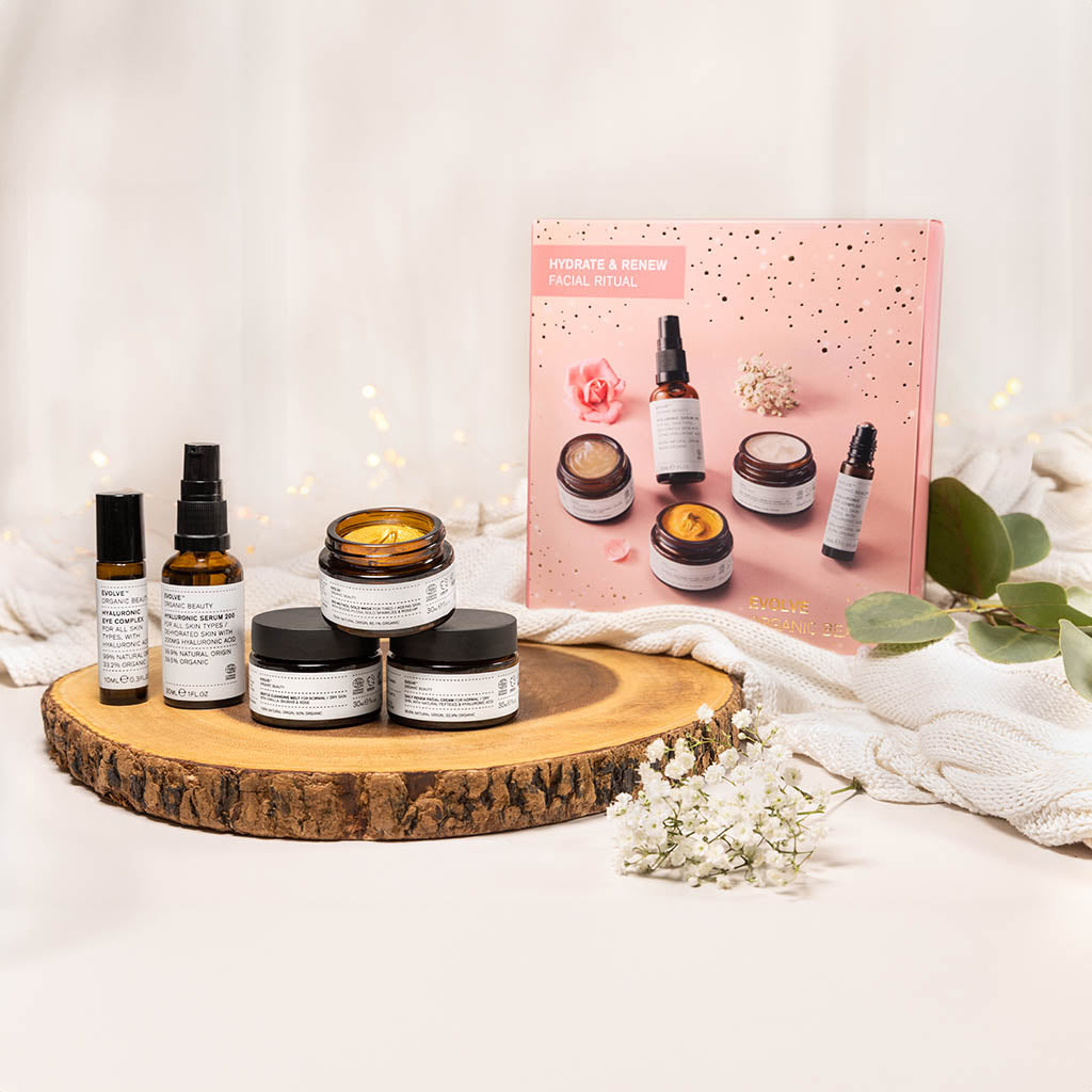 présentation Coffret cosmétiques bio Hydrate & Renew Evolve anciennement feel good facial