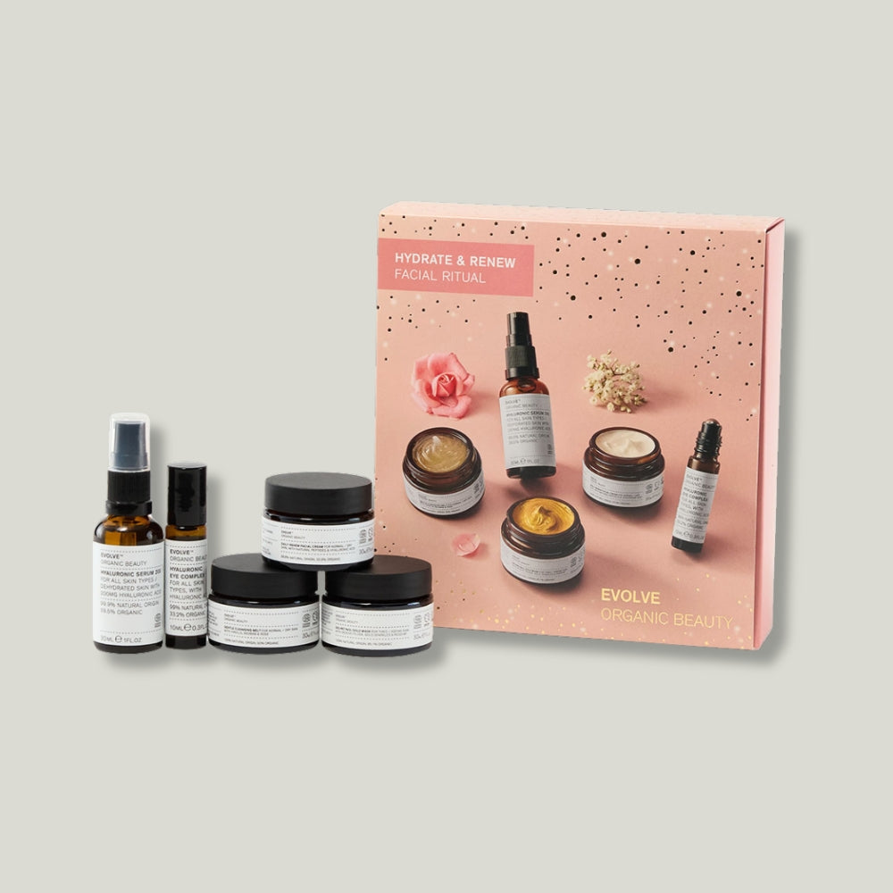 Coffret cosmétiques bio Hydrate & Renew Evolve beauty facial ritual