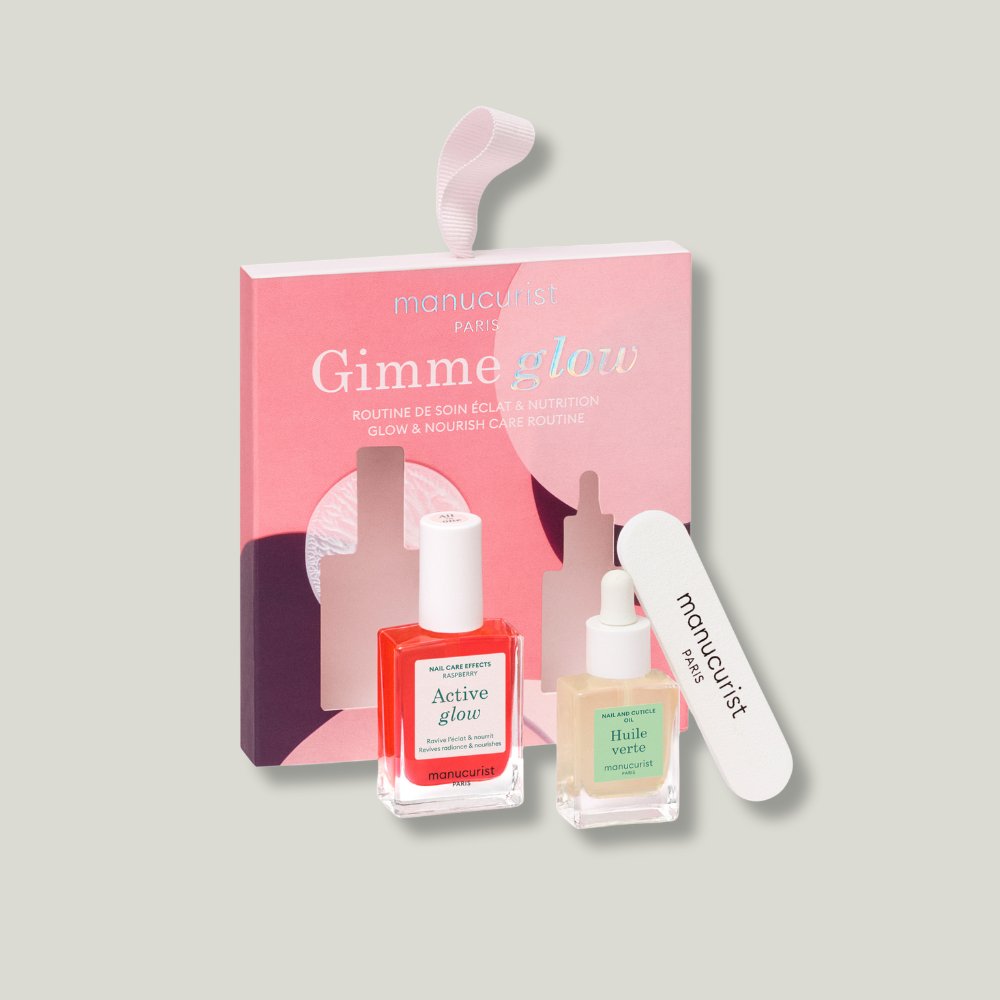 coffret Gimme glow Manucurist avec active glow, huile verte et lime