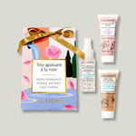 visuel coffret noël trio apaisant à la rose La canopée avec produits