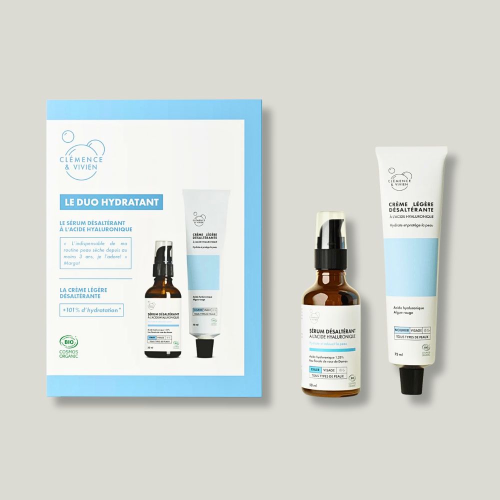 Coffret visage Le duo hydratant à l'acide hyaluronique Clémence et Vivien