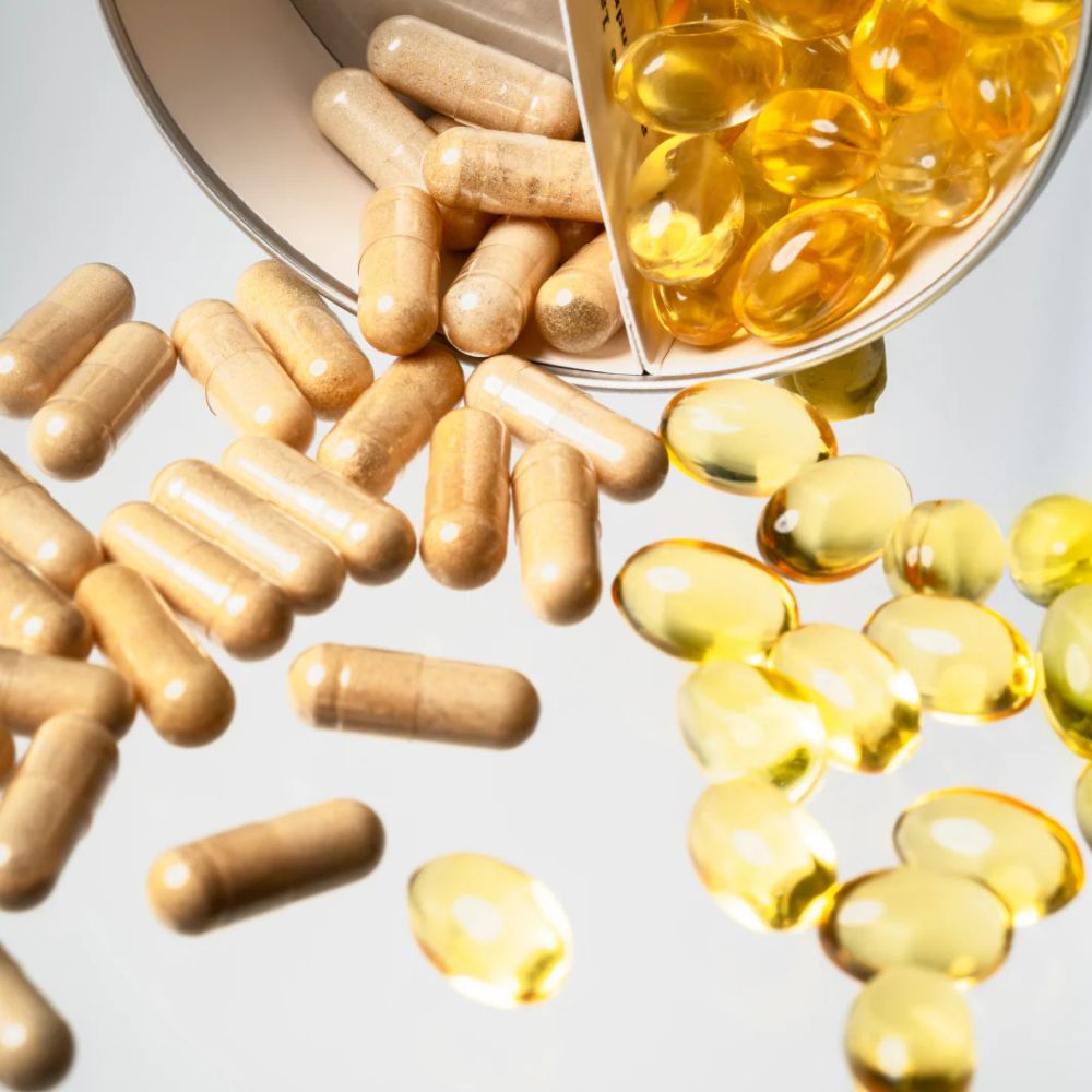 Texture des compléments alimentaires Stop Boutons de Skin and Out