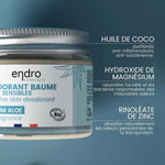 Formulé avec de l'huile de coco, de l'hydroxide de magnésium et du rinoléate de zinc.