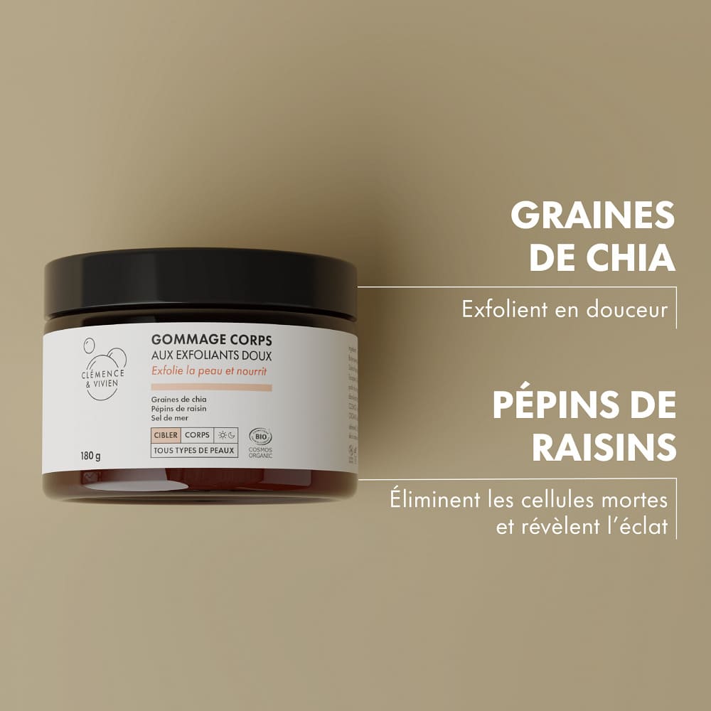 Composition gommage corps exfoliation en douceur