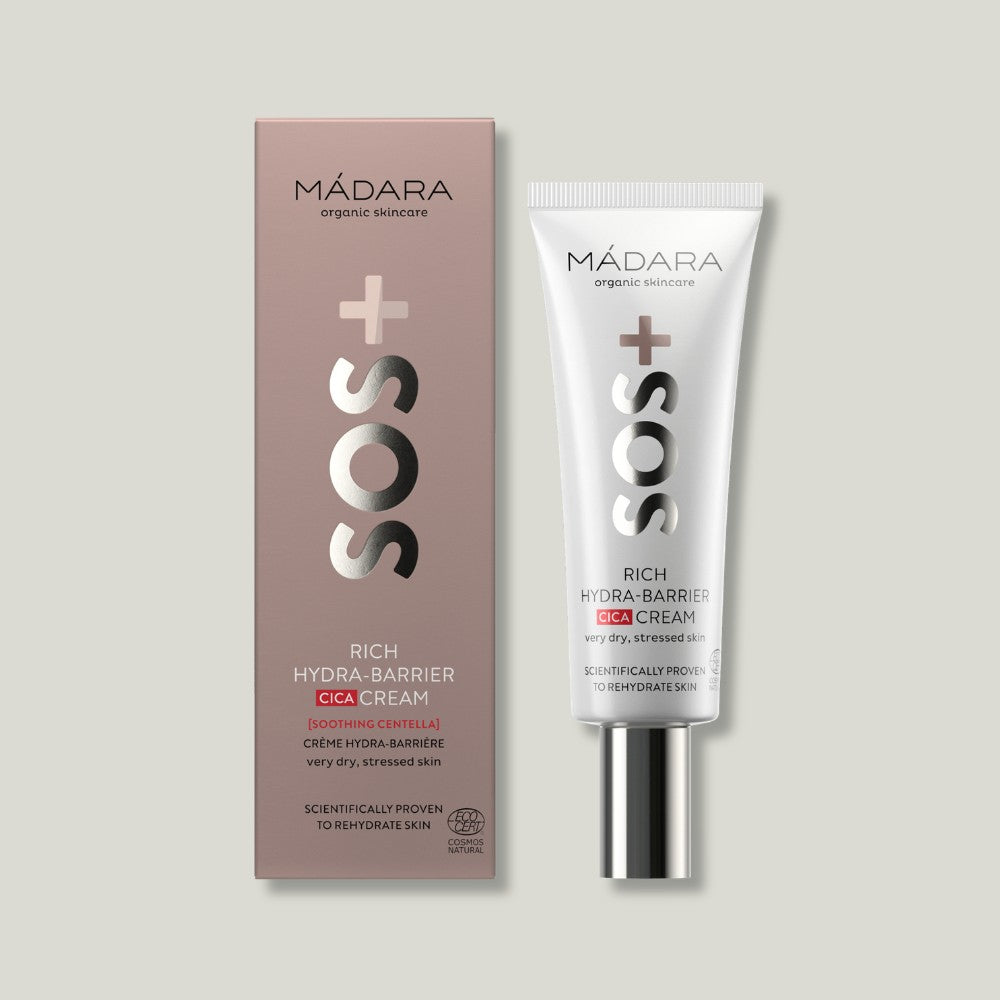 Packaging de la Crème Riche Hydra Barrière CICA SOS Mádara