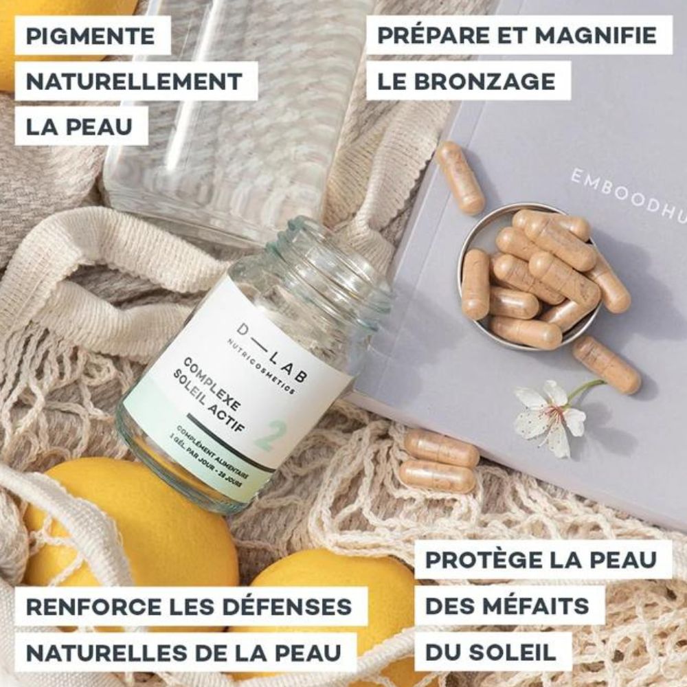 D-Lab Nutricosmetics Complexe Soleil Actif promesses