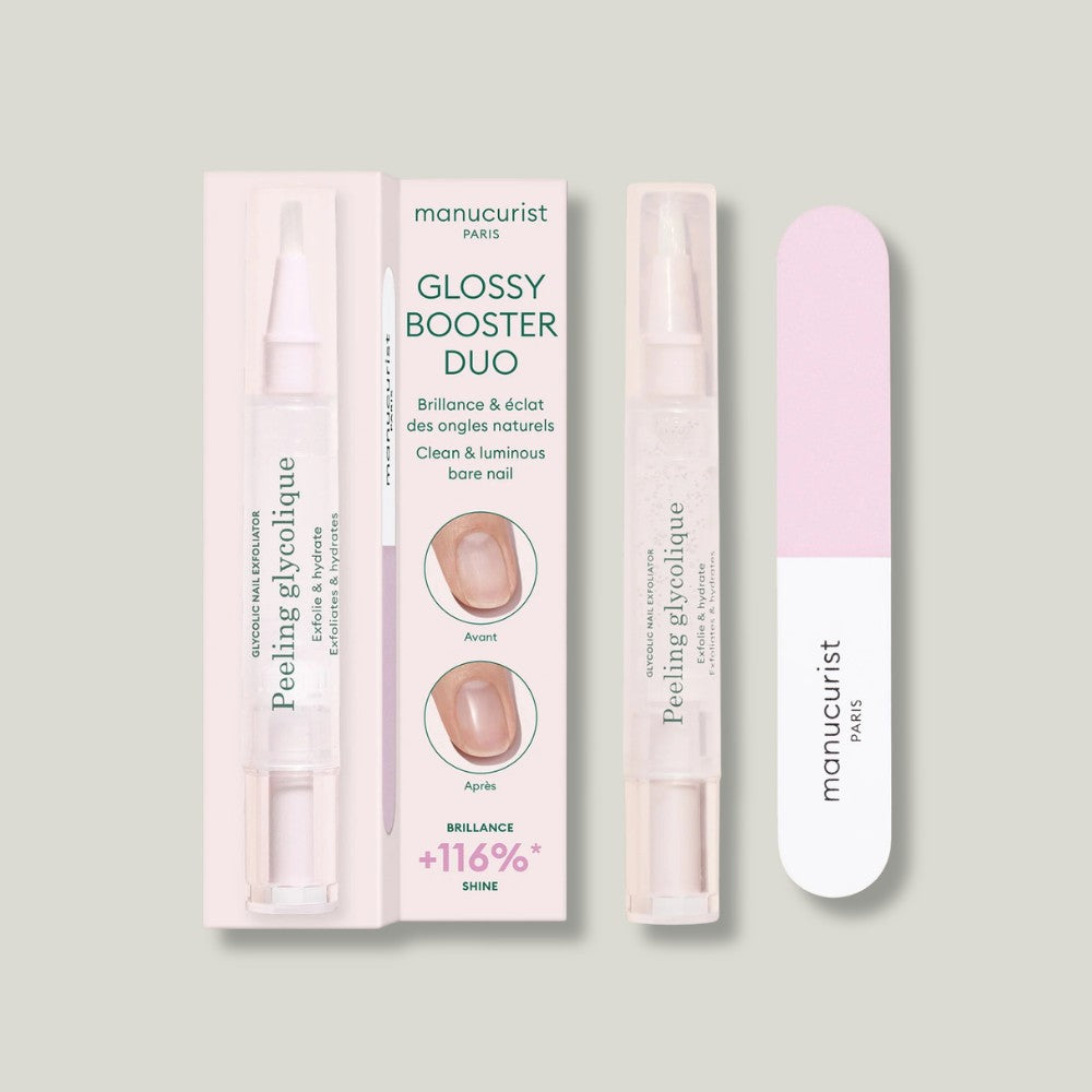Manucurist duo glossy booster avec peeling glyclique eyt lime