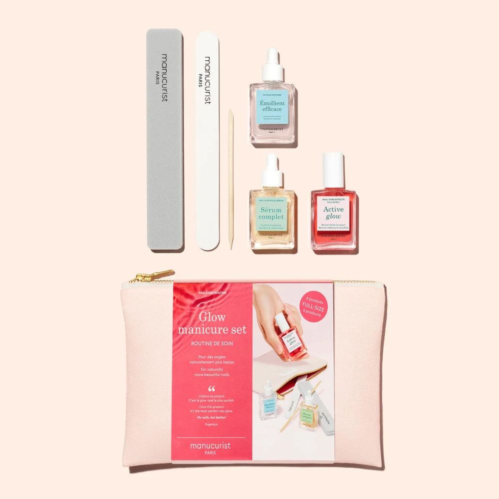 pack fond rose manucure set glow manucurist