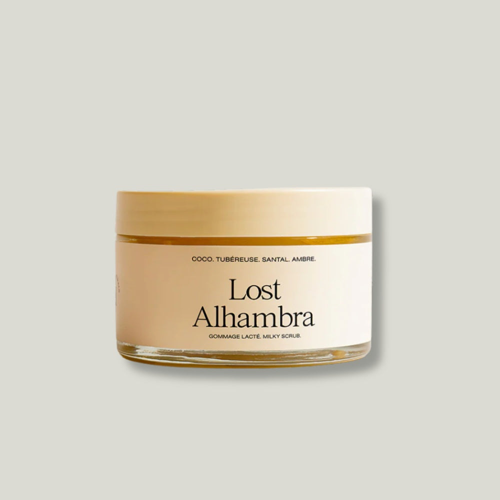Packaging du gommage lacté Lost Alhambra Refeel Naturals