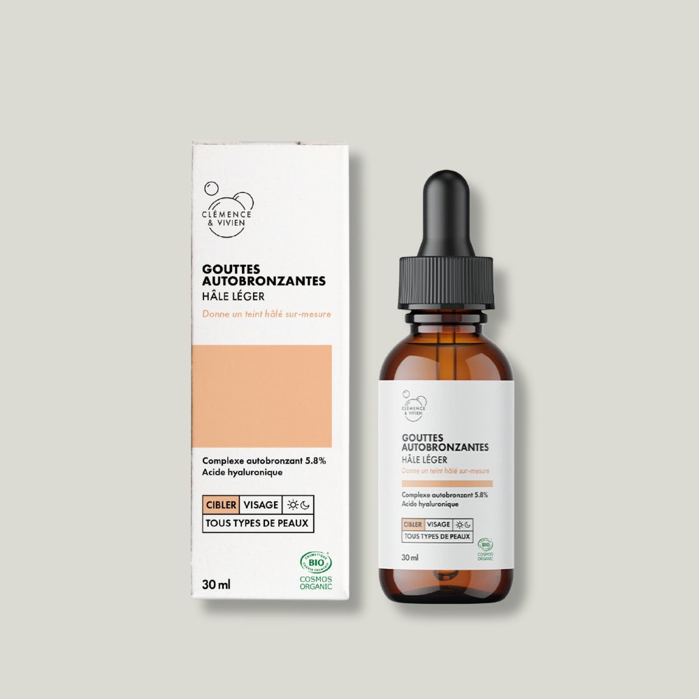 pack shot gouttes autobronzantes hale progressif léger clemence et vivien