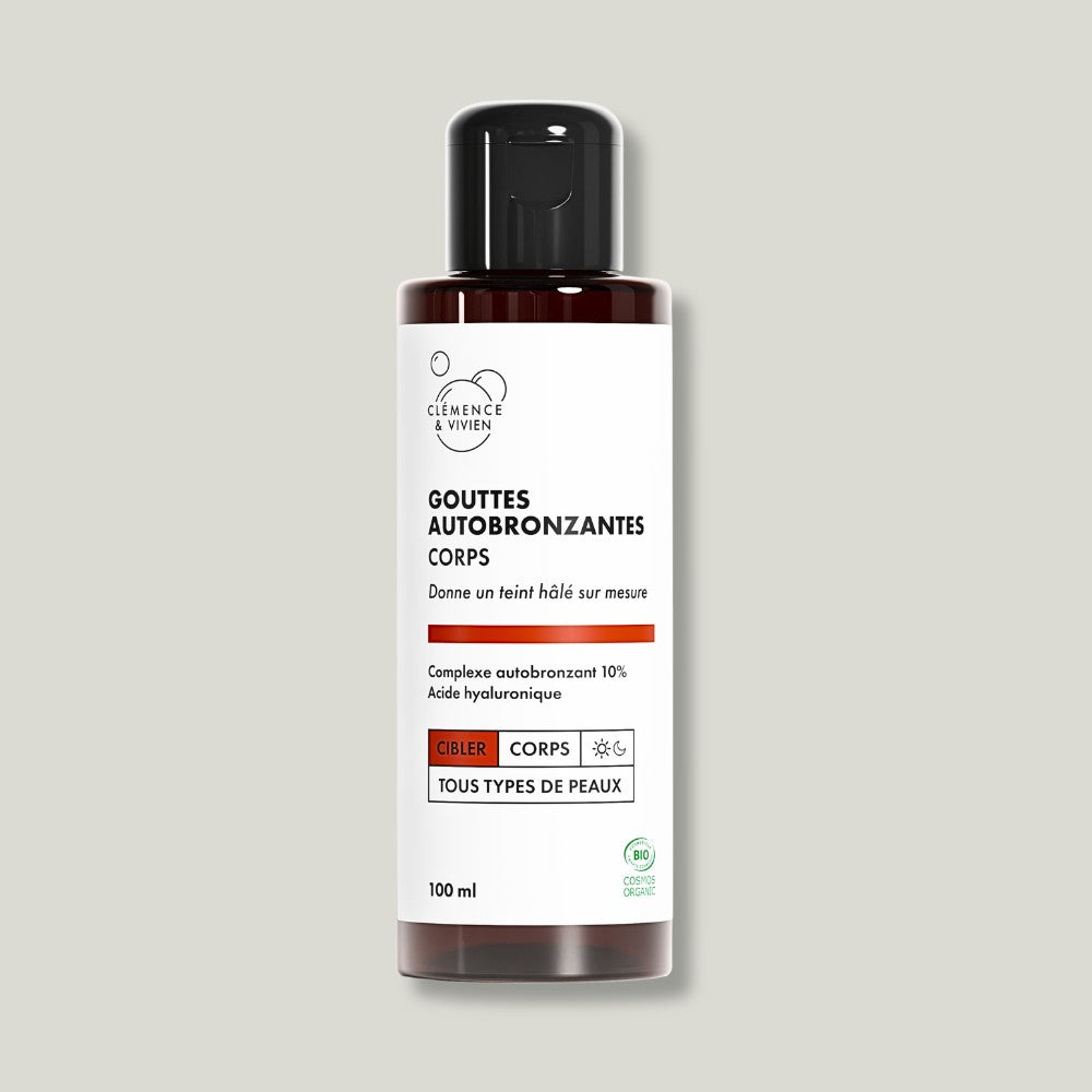 Gouttes autobronzantes corps clémence et vivien acide hyaluronique