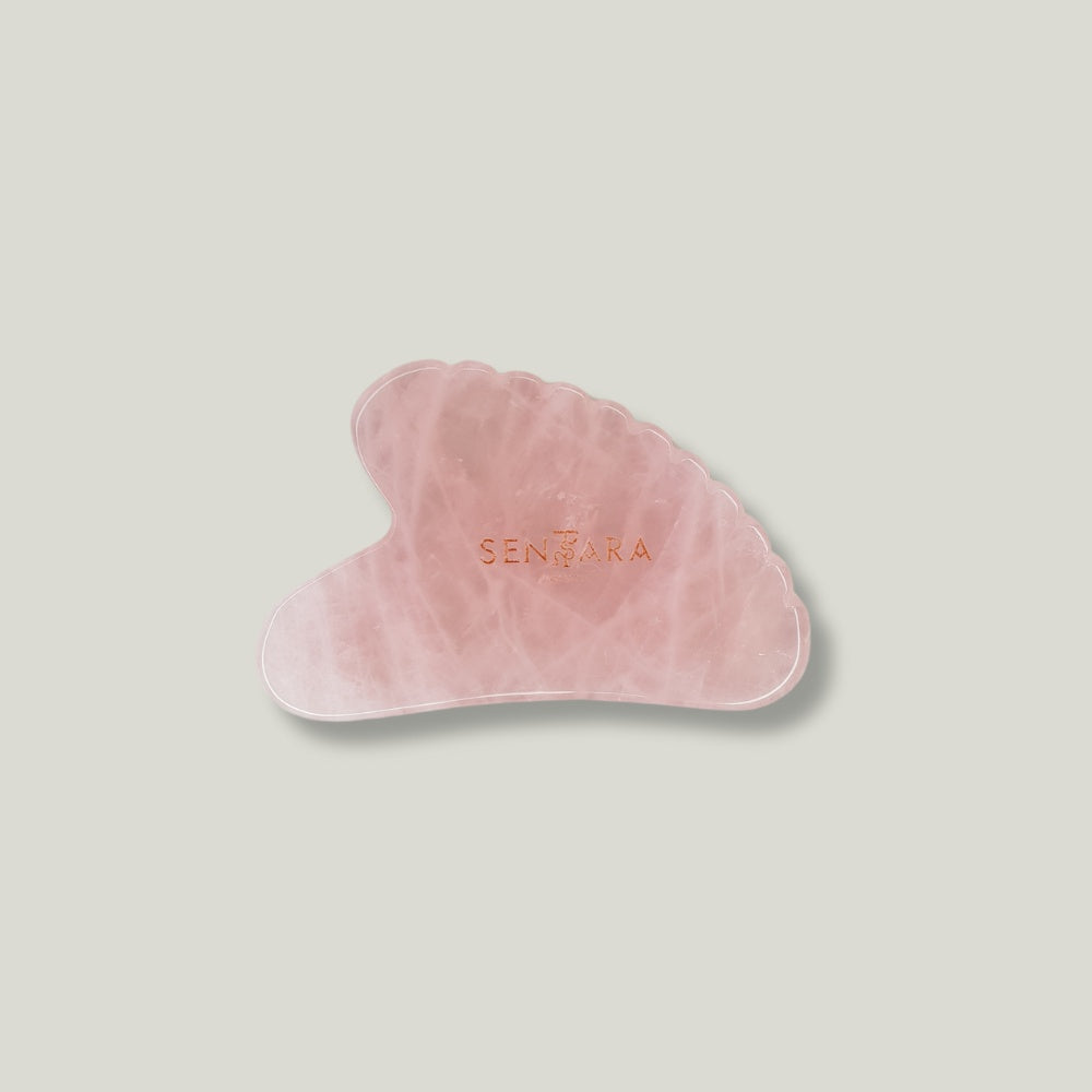 GuaSha massage visage à dents en quartz rose Sentara Holistic