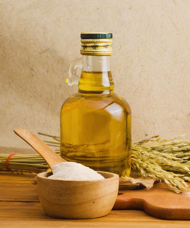 Flacon d'huile de son de riz