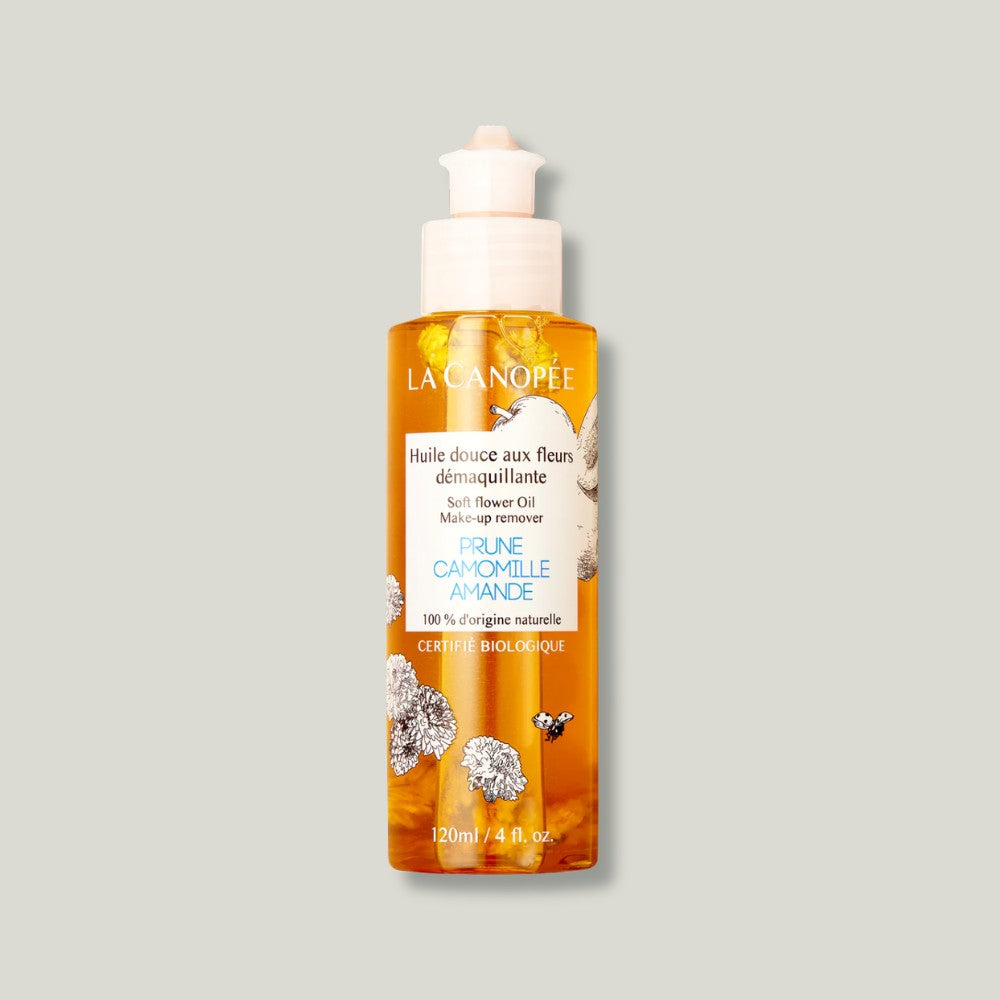 huile démaquillante douce aux Fleurs La Canopée cosmétique