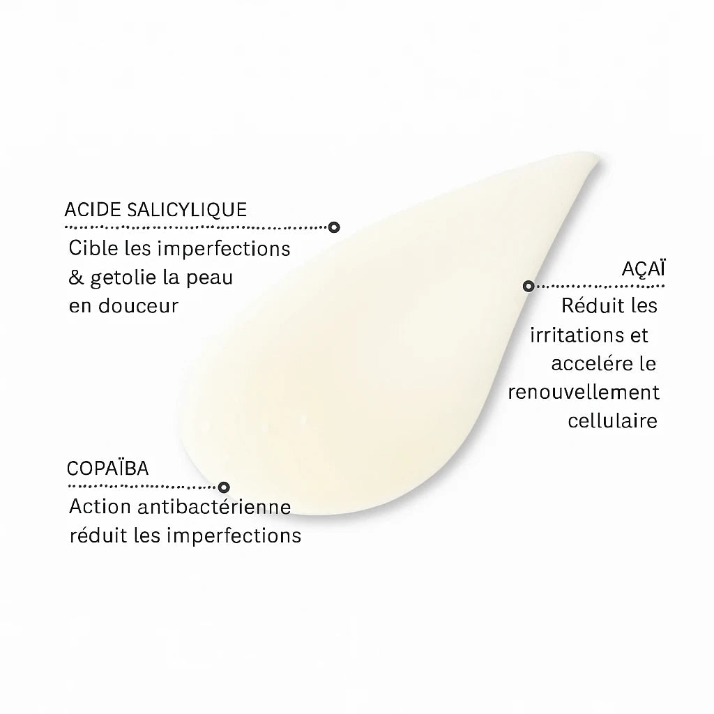 principes actifs du sérum à l'acide salicylique Evolve 