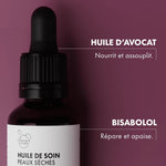 ingrédients et bénéfices de l'huile de soin peaux sèche