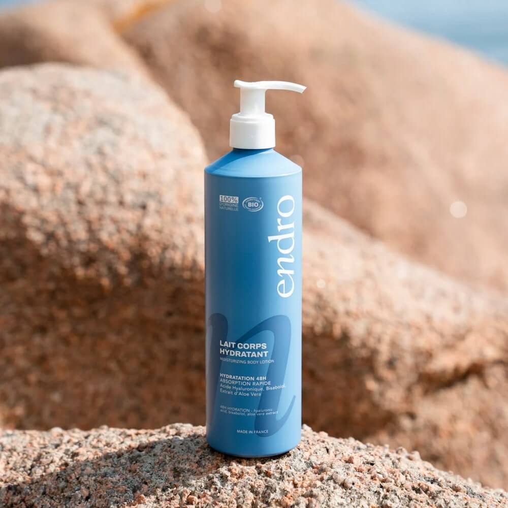 Le Lait Corps Hydratant Endro sur un rocher