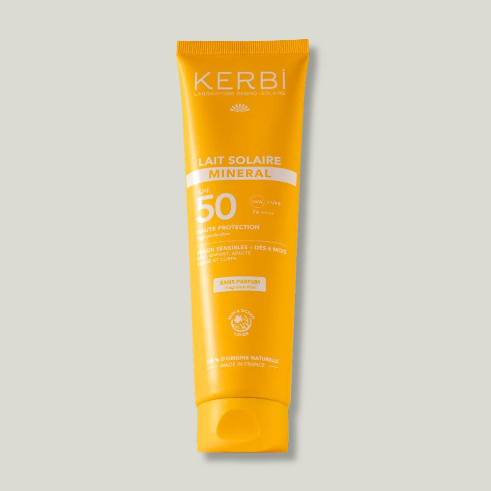 Crème solaire bio pour enfant et bébé indice 50 spf marque kerbi