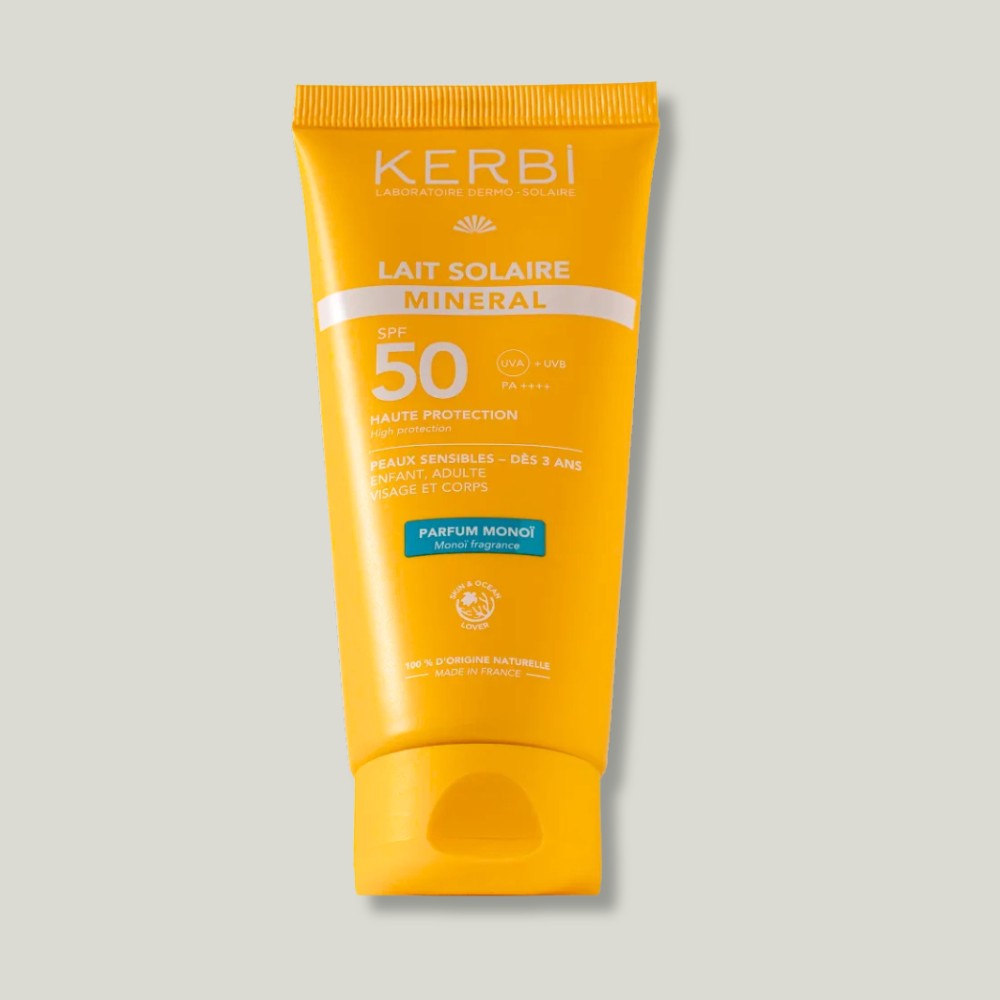 lait solaire bio spf 50 a la texture légère en format 100g
