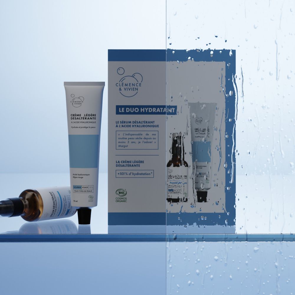 contenu du Coffret  Le duo hydratant Clémence et Vivien