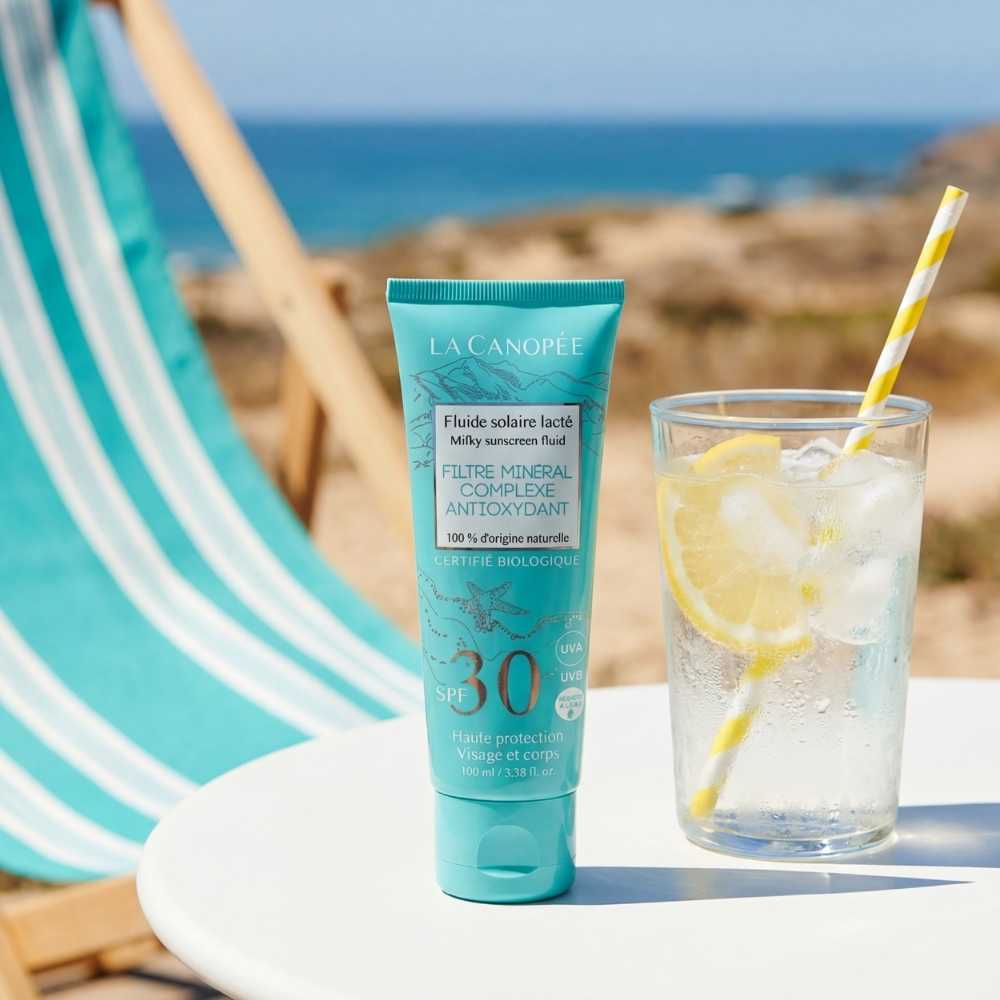 fluide lactée sur la plage