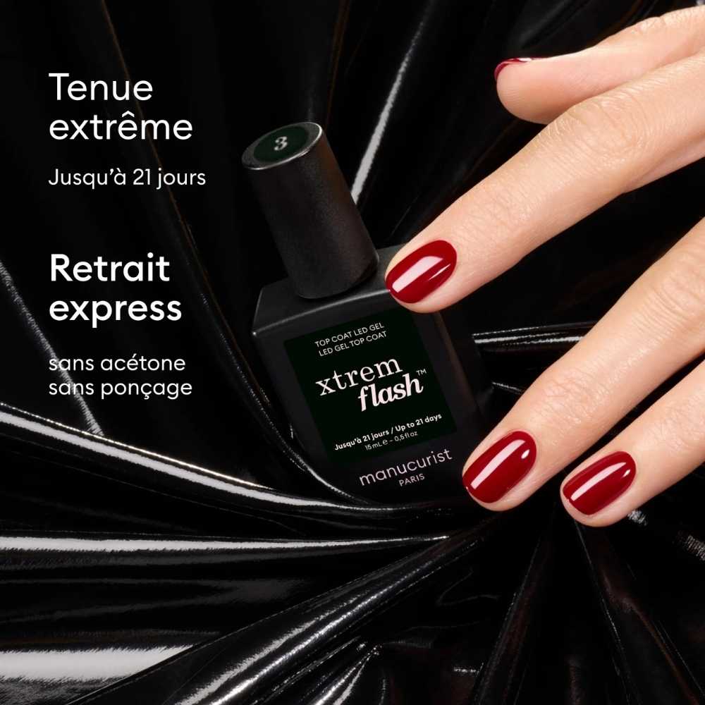 Claims du Vernis Manucurist Top Coat Xtrem Flash pour vernis semi-permanent