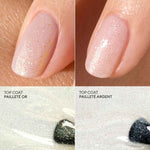 Différences entre Top Coat Pailleté Or et Argent Green Manucurist