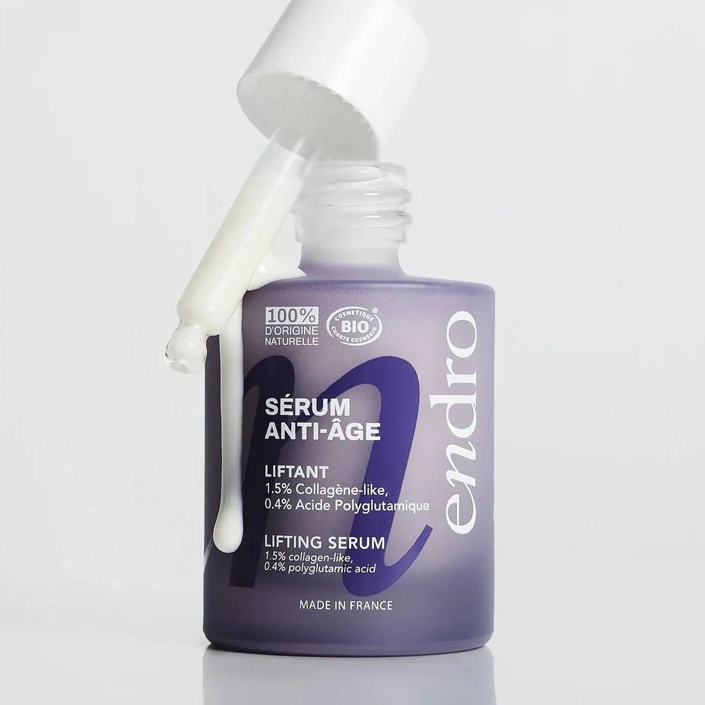 piepette et texture du nouveau serum anti-âge endro liftant 