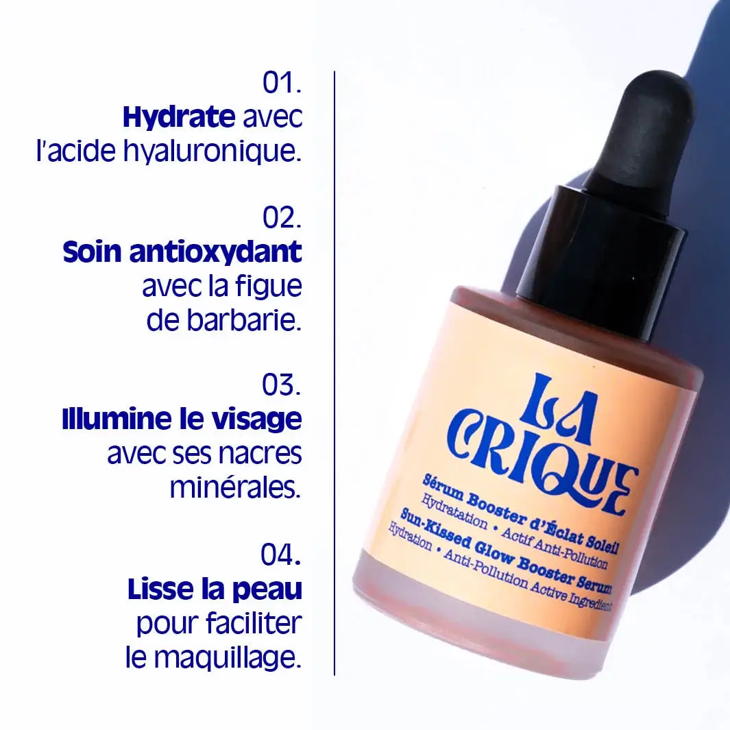 propriétés et effets du sérum booster d'éclat soleil la Crique