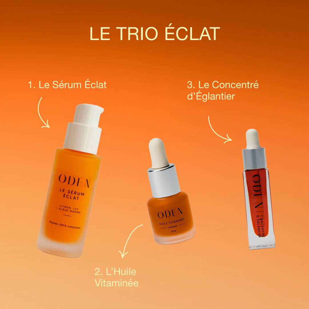 routine visage 3 produits pour l'éclat Oden