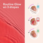 application de la routine glow set manucurist