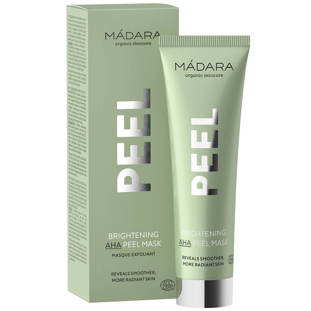 packaging primaire et secondaire brightening aha peel mask madara