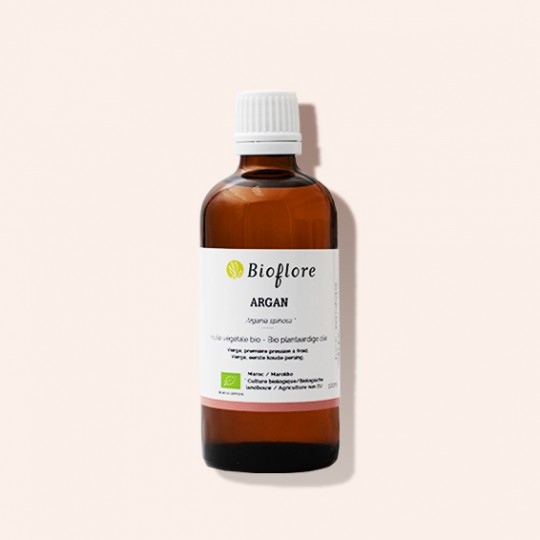 flacon en verre huile argan vierge bio bioflore