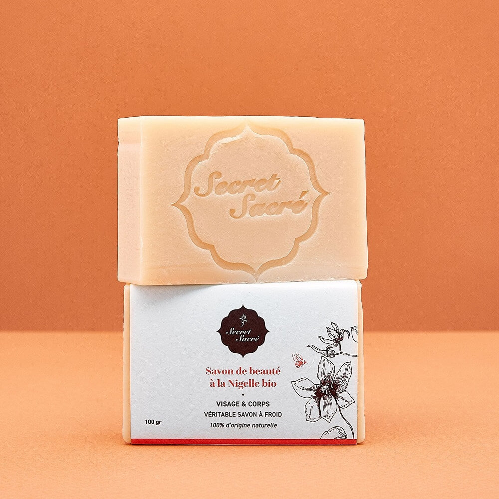 packaging avec decoupe savon a froid bio a la nigelle secret sacre