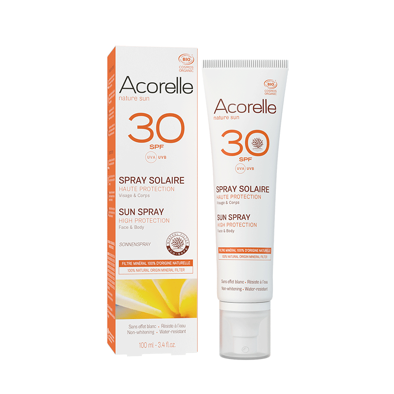 packaging spray solaire SPF30