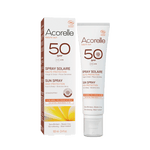 packaging spray solaire SPF50 acorelle