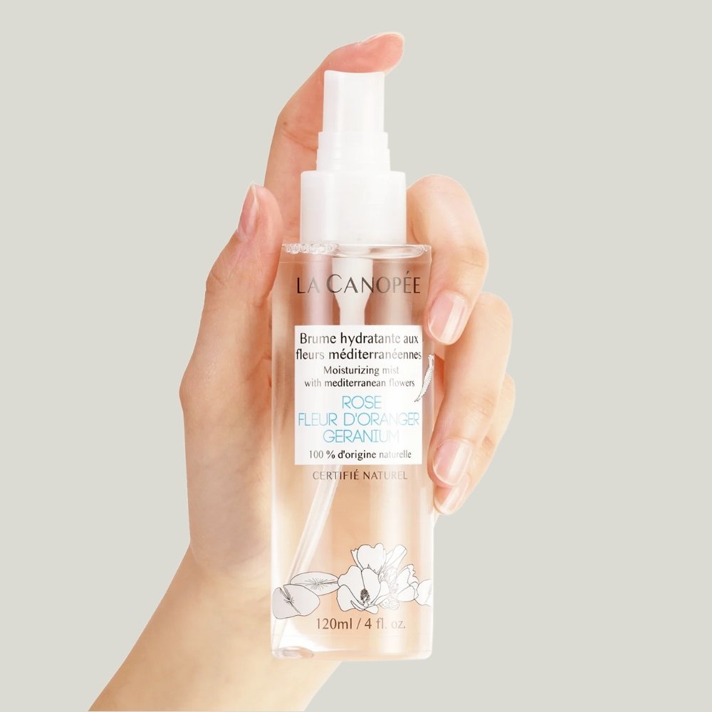 utilisation packaging brume hydratante fleurs mediterraneennes la canopee