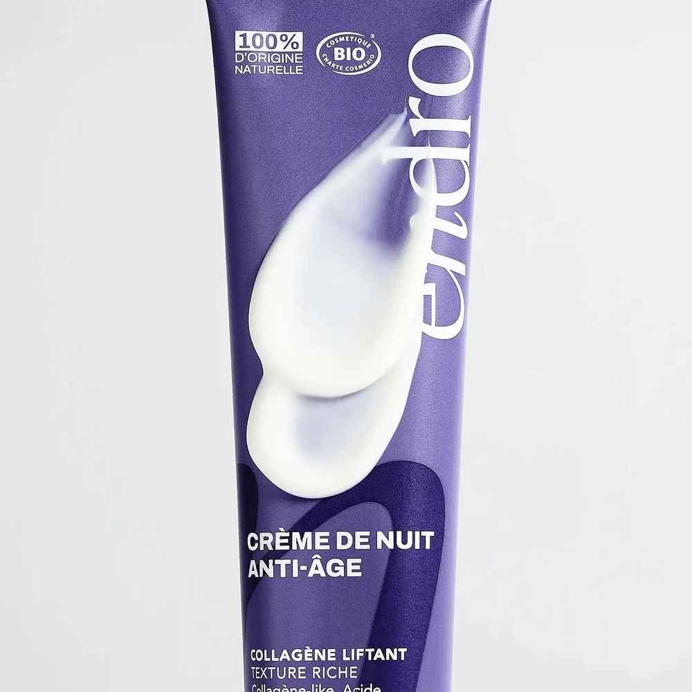 Le packaging de la crème de nuit anti-âge collagène Endro