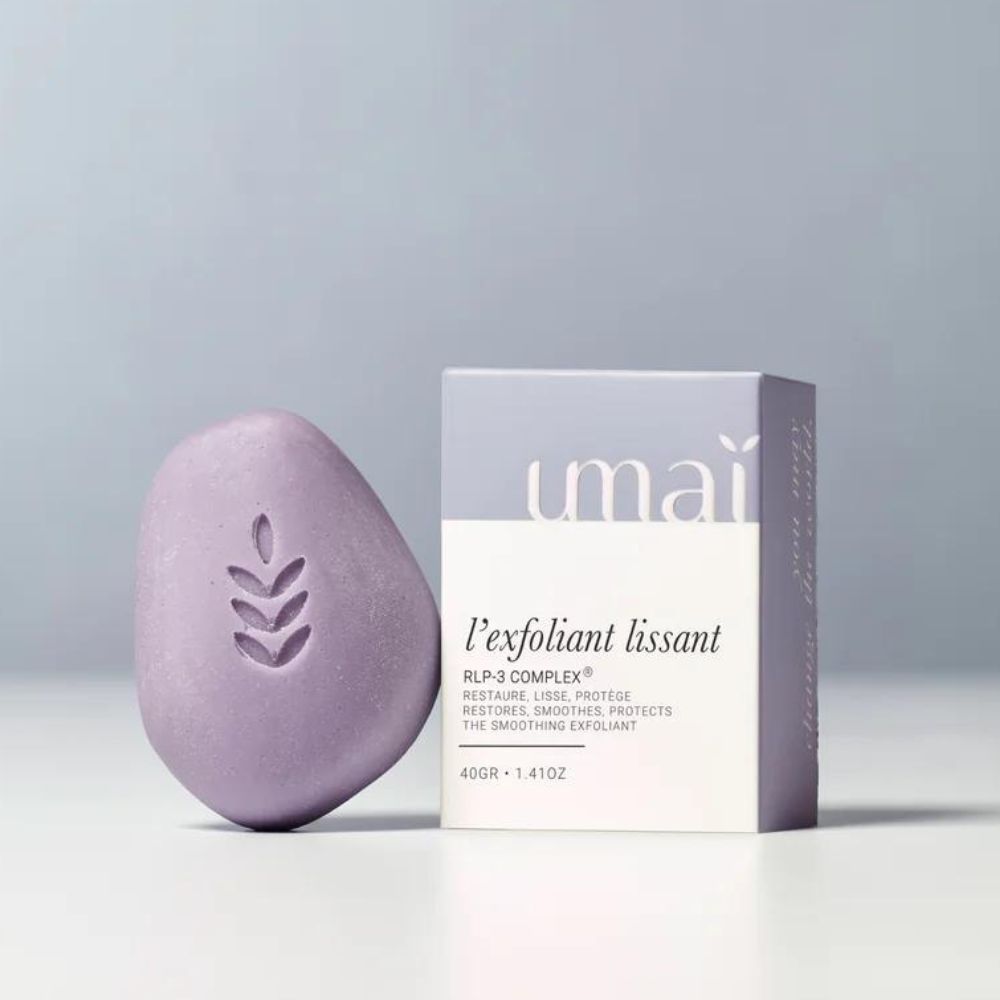 umai exfoliant lissant avec son packaging primaire et secondaire