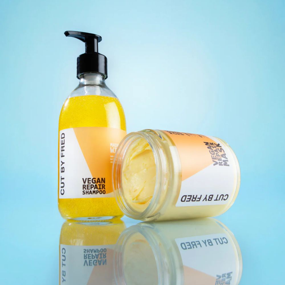 Routine cheveux secs avec le Vegan Repair Mask et le Shampoing Vegan Repair Shampoo de Cut by Fred